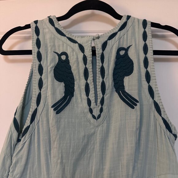 Free People Dress Womens 6 Birds of a Feather Mini Ebroidered Boho Dress Tank - Picture 7 of 9
